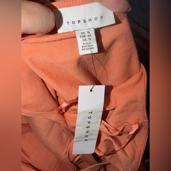 Topshop Tiered Maxi Sundress orange peach pleated size 12 NWT - Picture 7 of 8
